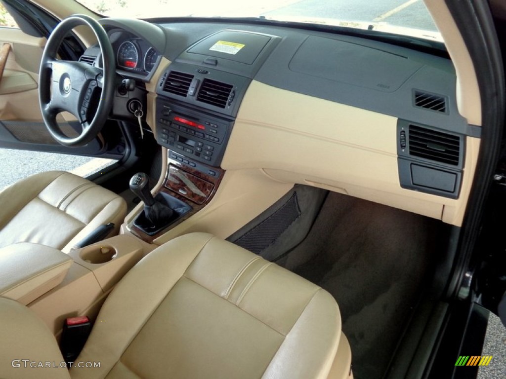 2004 BMW X3 3.0i Sand Beige Dashboard Photo #92104820