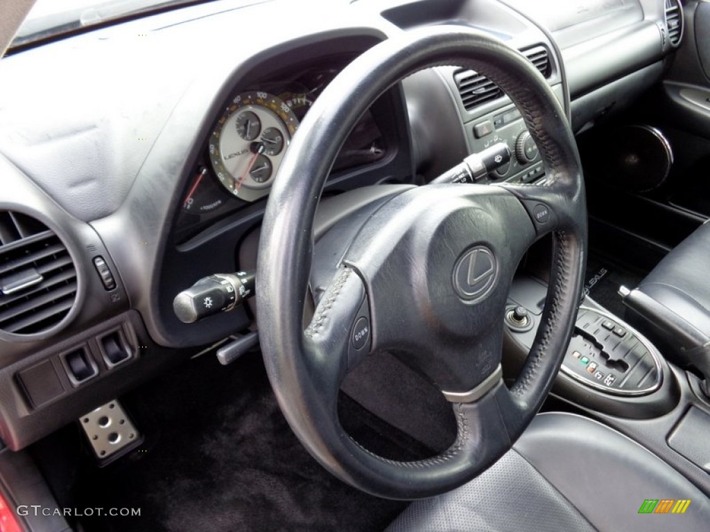 2002 Lexus IS 300 Black Steering Wheel Photo #92106965