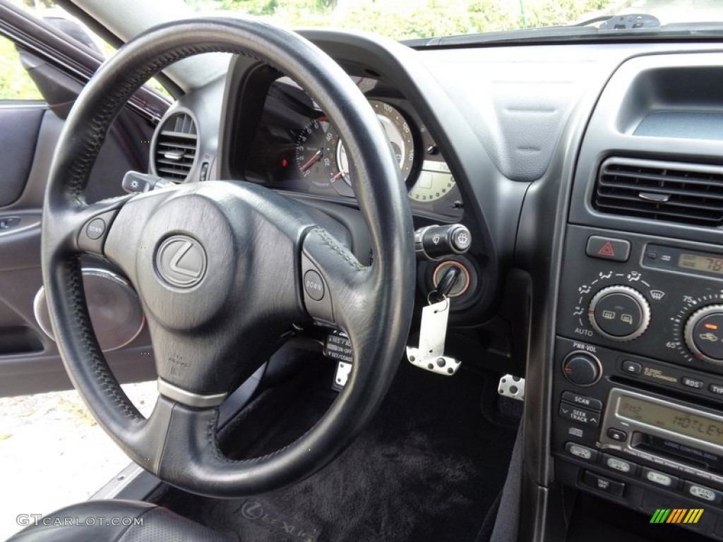 2002 Lexus IS 300 Black Steering Wheel Photo #92107787