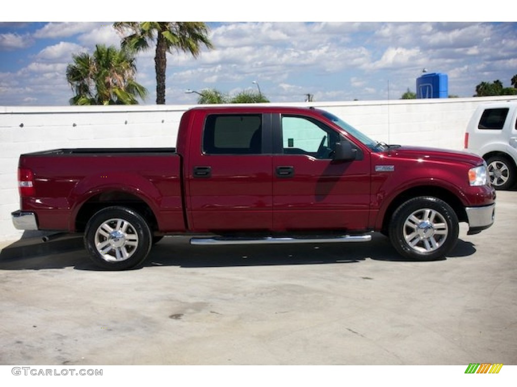 2006 F150 Lariat SuperCrew - Dark Toreador Red Metallic / Black photo #9