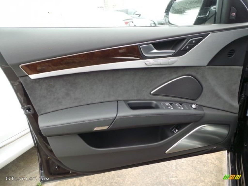 2014 Audi A8 4.0T quattro Black Door Panel Photo #92114738