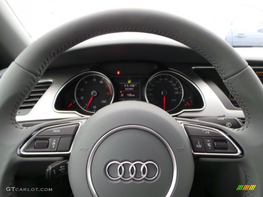 2014 Audi A5 2.0T Cabriolet Titanium Gray Steering Wheel Photo #92115876