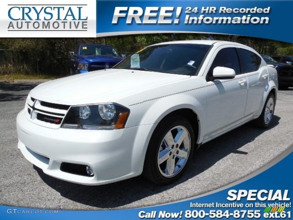 2013 Avenger SXT - New Bright White / Black/Light Frost Beige photo #1