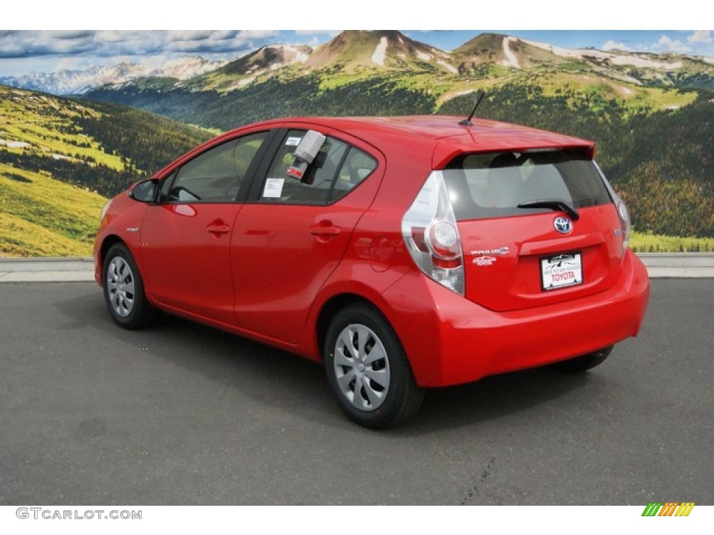 2014 Prius c Hybrid Two - Absolutely Red / Light Blue Gray/Black photo #3