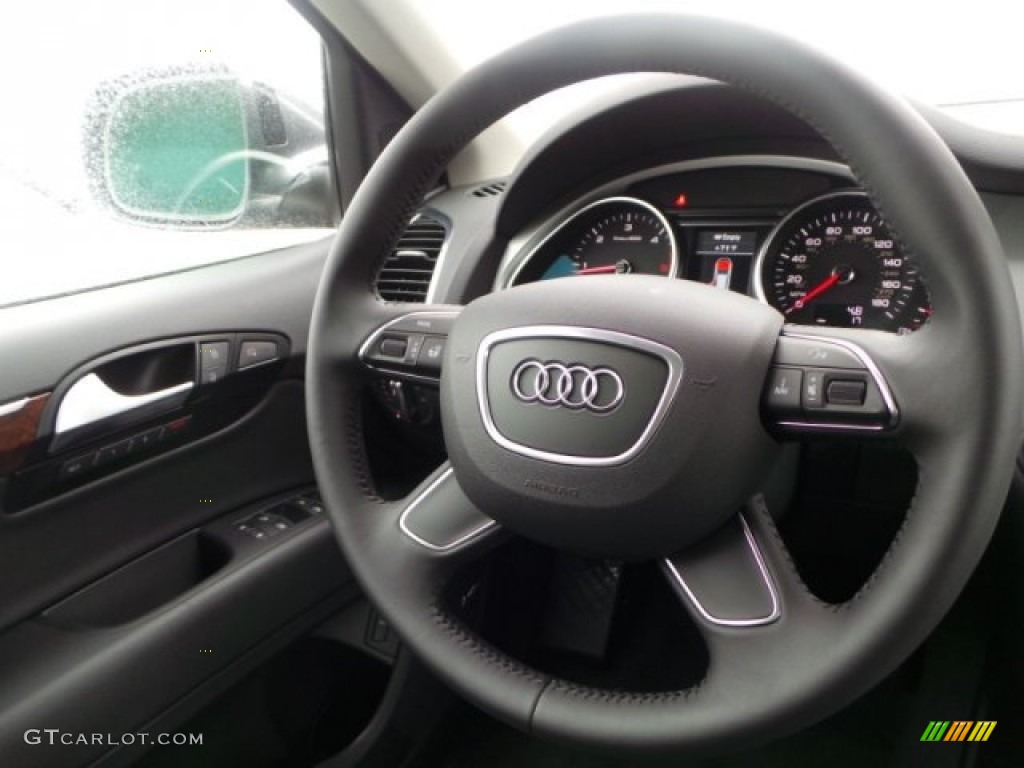 2014 Audi Q7 3.0 TDI quattro Black Steering Wheel Photo #92117585