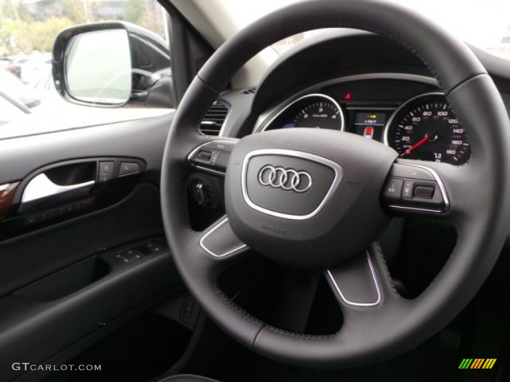 2014 Audi Q7 3.0 TDI quattro Black Steering Wheel Photo #92118437