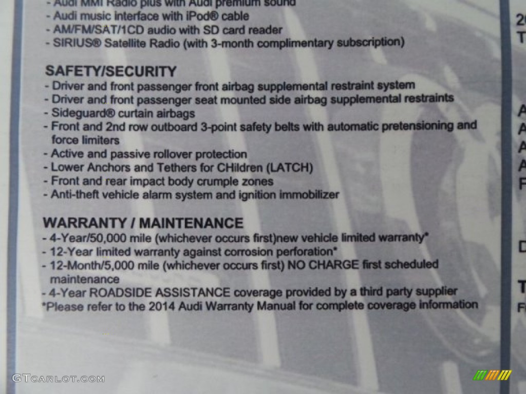 2014 Audi Q7 3.0 TDI quattro Window Sticker Photo #92118636