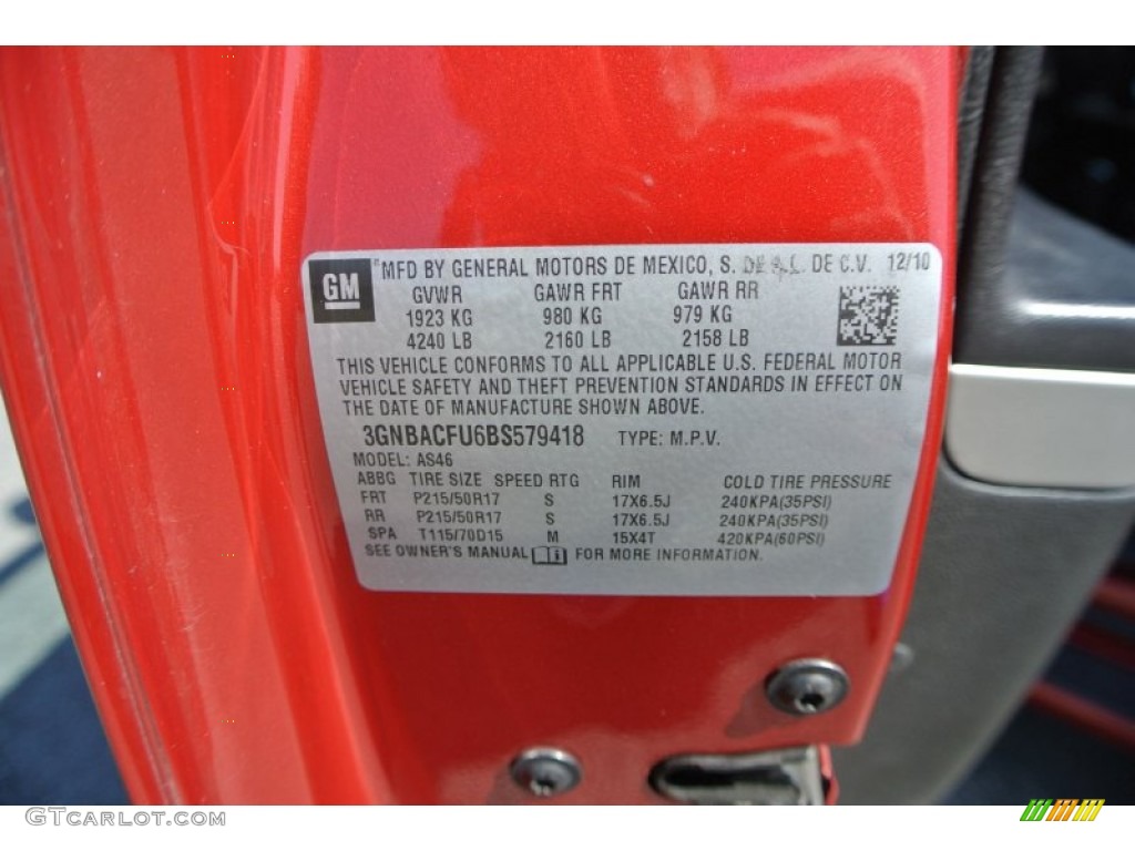 2011 HHR LT - Crystal Red Metallic Tintcoat / Ebony photo #7