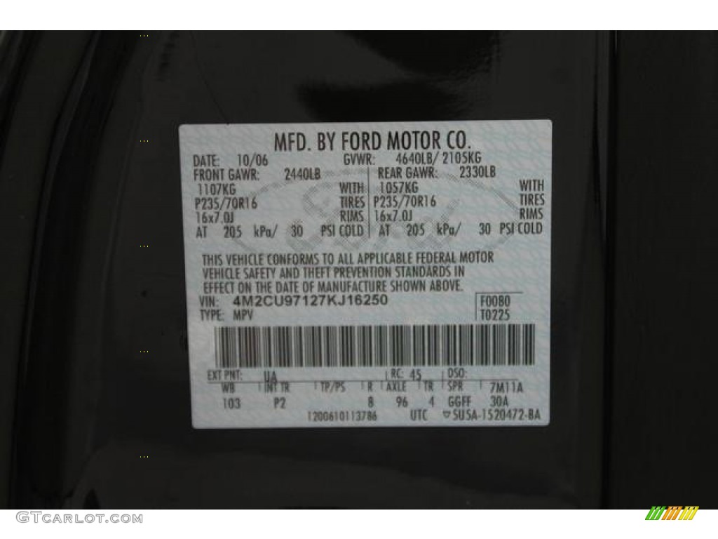 2007 Mariner Premier 4WD - Black / Black photo #17