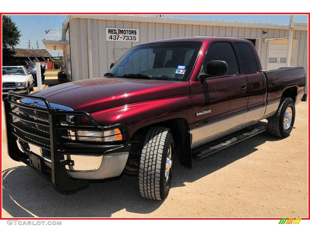 2000 Ram 2500 SLT Extended Cab - Dark Garnet Red Pearlcoat / Mist Gray photo #1