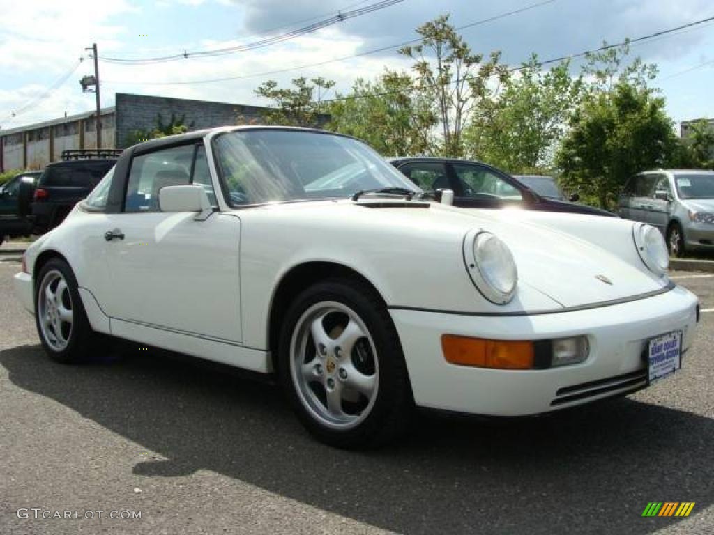 1991 911 Carrera 4 Targa - Grand Prix White / Cashmere Beige photo #3