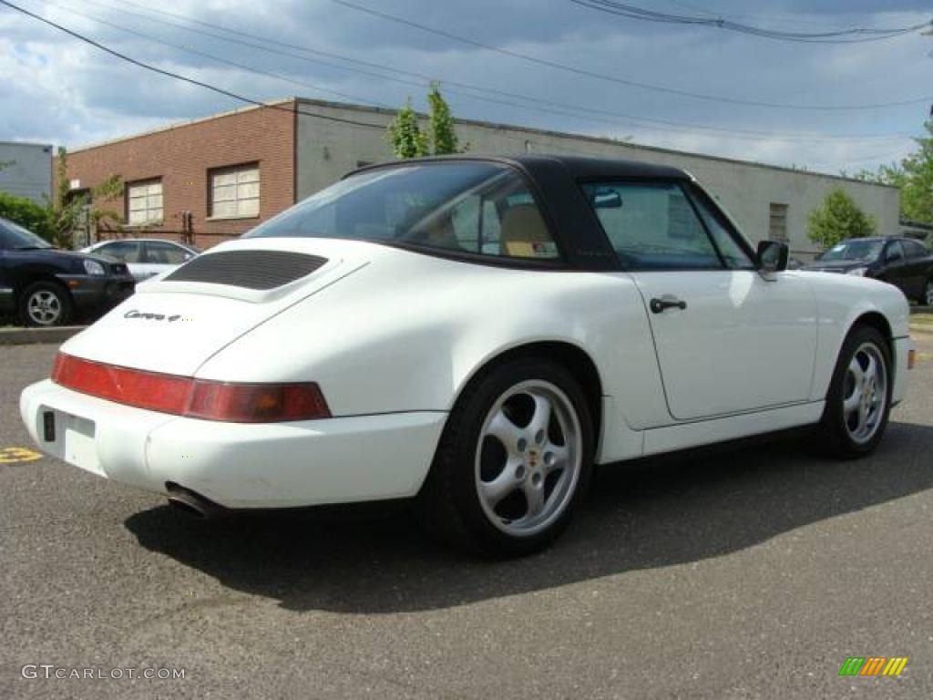 1991 911 Carrera 4 Targa - Grand Prix White / Cashmere Beige photo #4