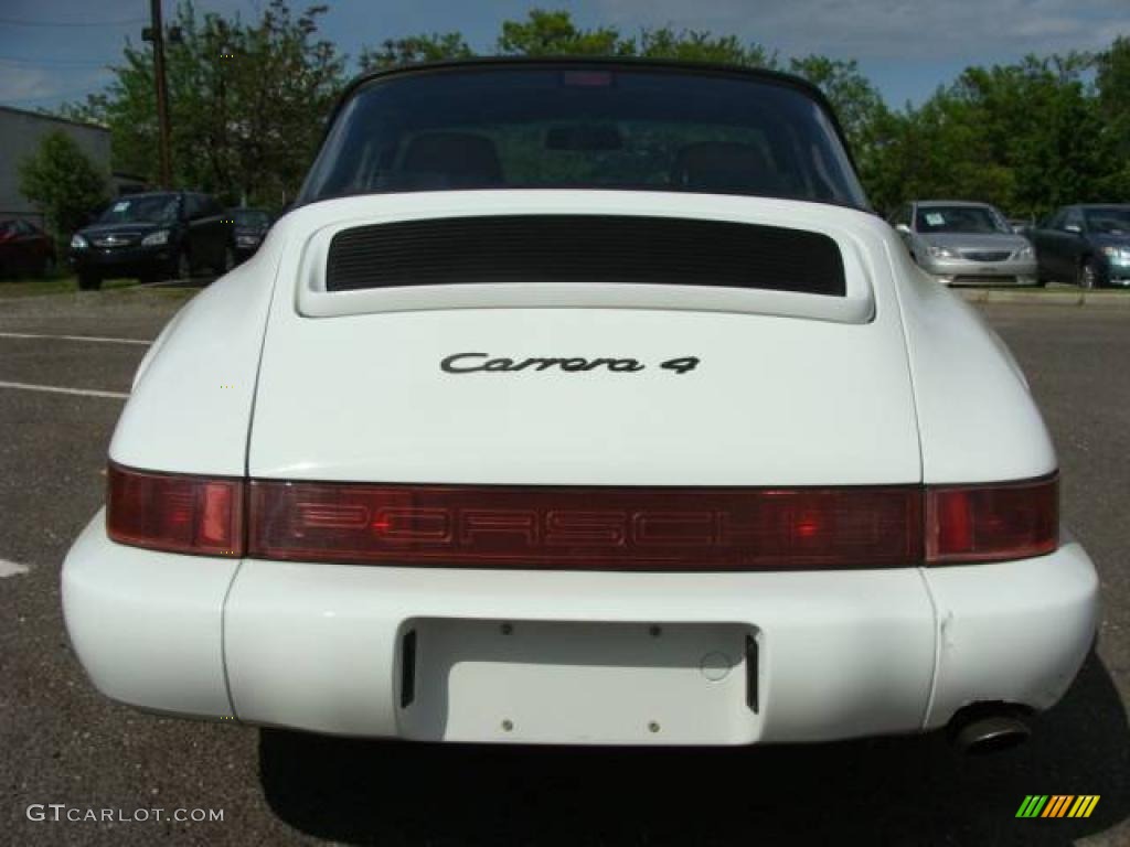1991 911 Carrera 4 Targa - Grand Prix White / Cashmere Beige photo #5