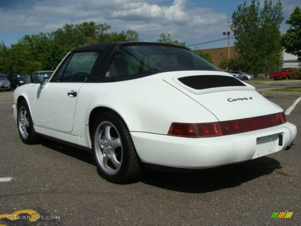 1991 911 Carrera 4 Targa - Grand Prix White / Cashmere Beige photo #6