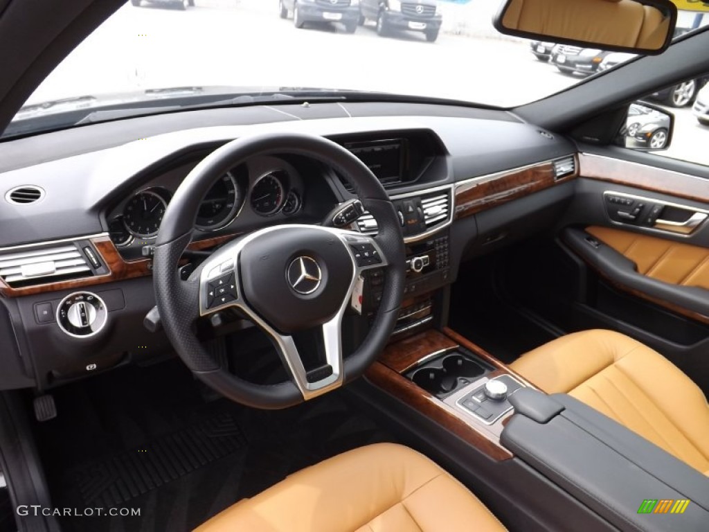 Natural Beige/Black Interior 2013 Mercedes-Benz E 350 4Matic Sedan Photo #92126858