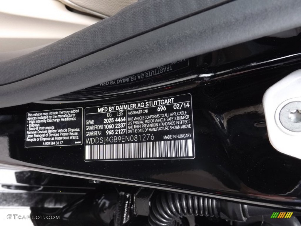 2014 CLA Color Code 696 for Night Black Photo #92127566