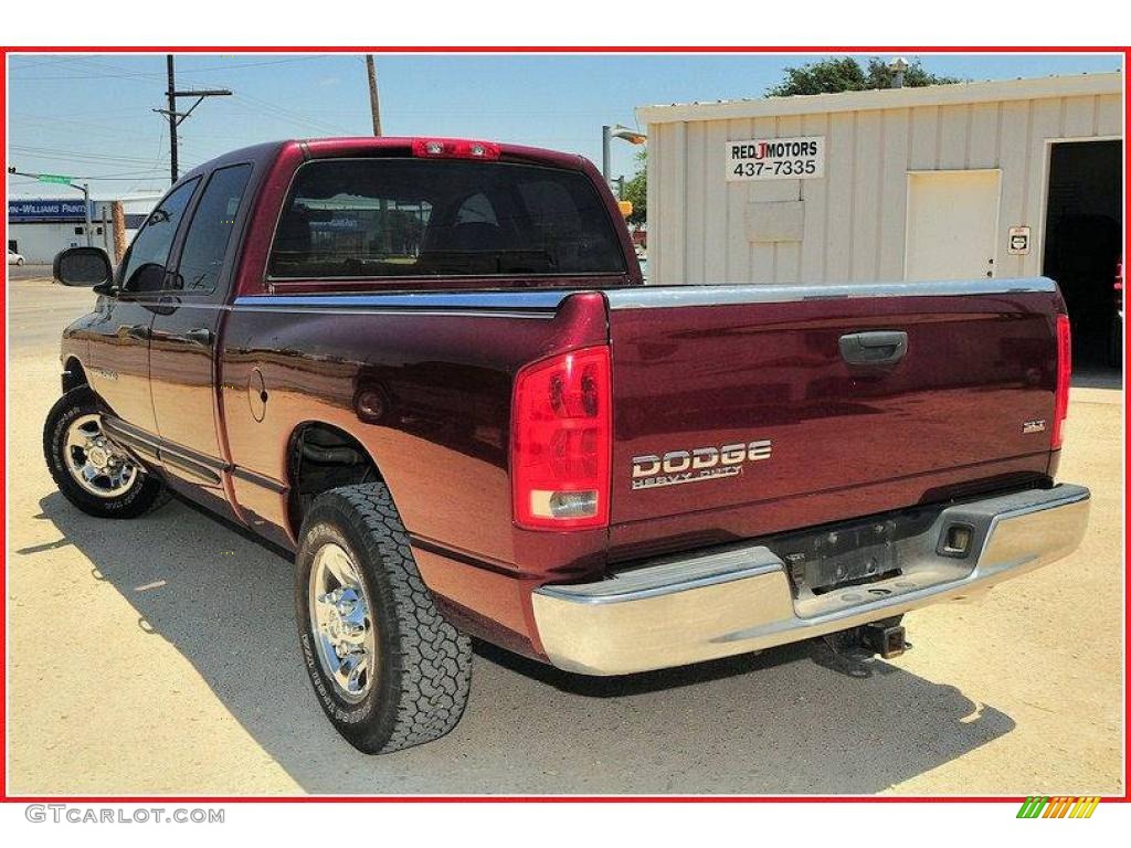 2003 Ram 2500 SLT Quad Cab - Dark Garnet Red Pearl / Taupe photo #36