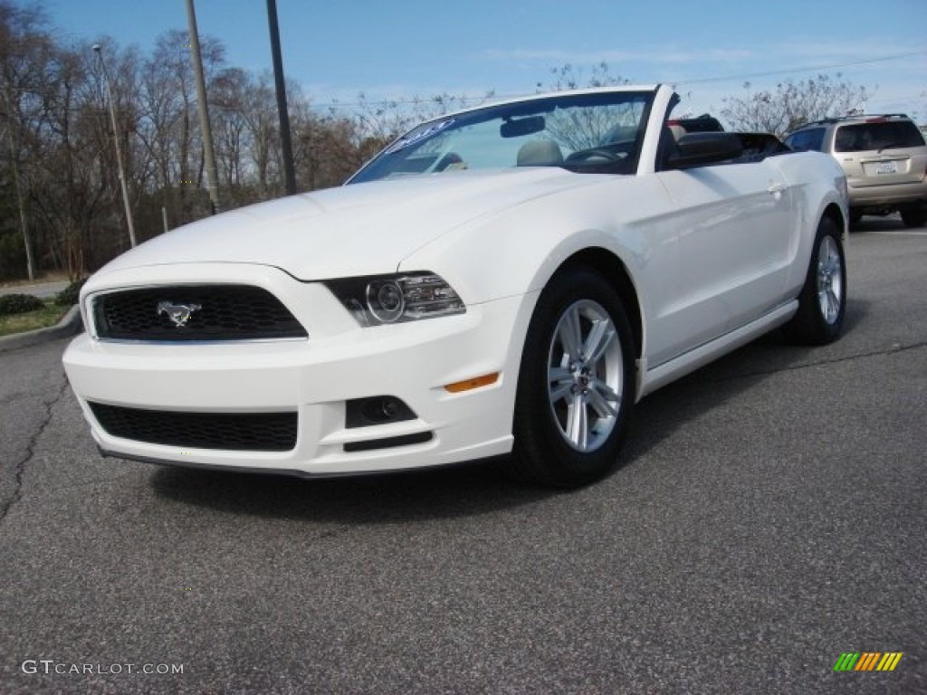2013 Mustang V6 Convertible - Performance White / Stone photo #1