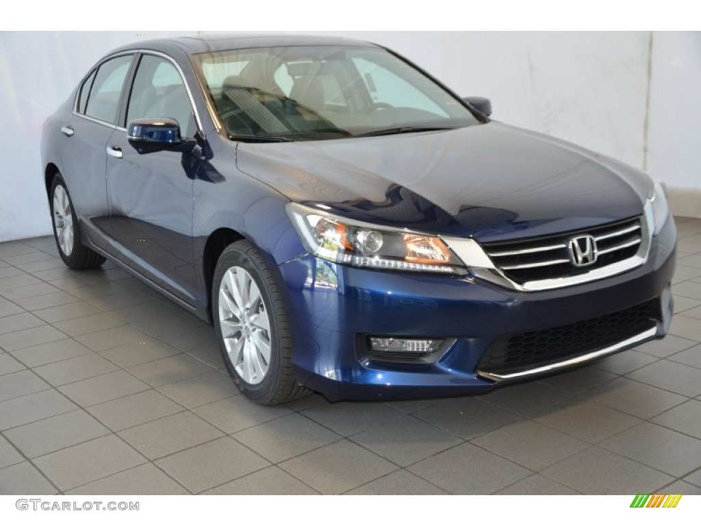 2014 Accord EX Sedan - Obsidian Blue Pearl / Gray photo #1