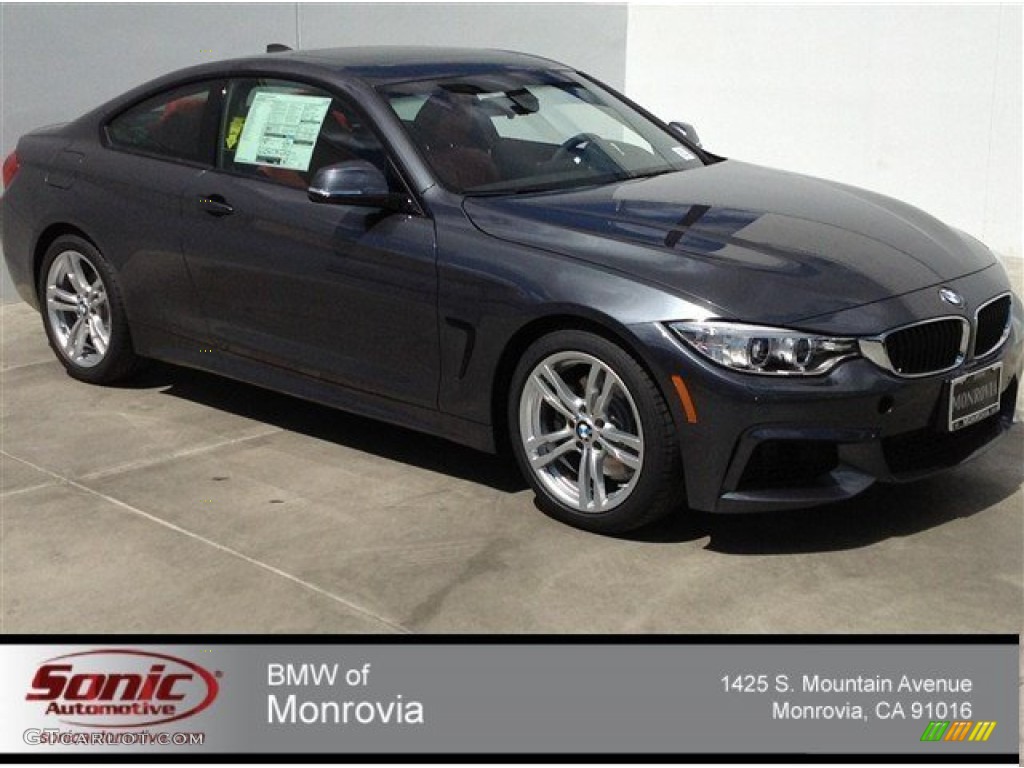 2014 4 Series 428i Coupe - Mineral Grey Metallic / Coral Red photo #1