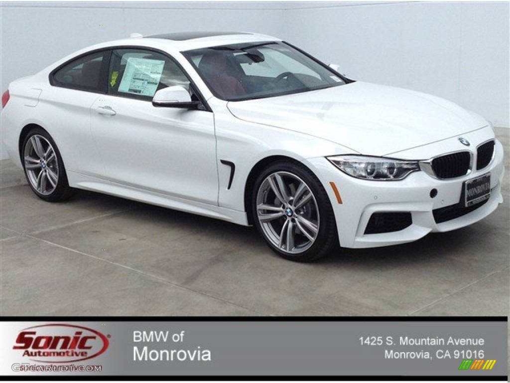 2014 4 Series 435i Coupe - Alpine White / Coral Red photo #1