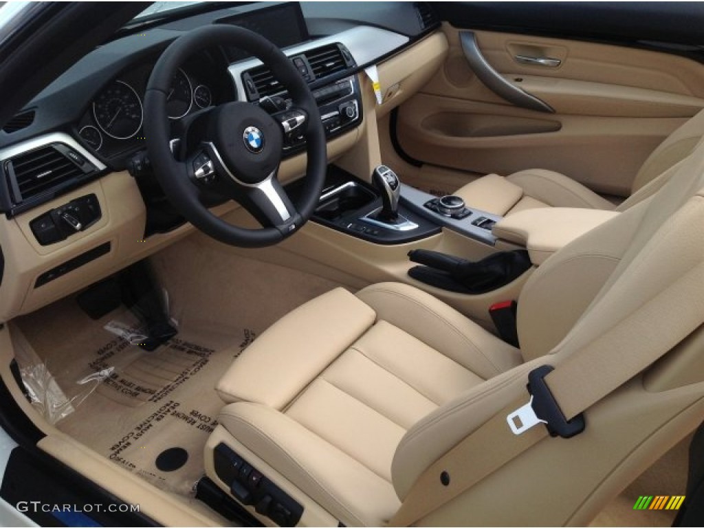Venetian Beige Interior 2014 BMW 4 Series 435i Convertible Photo #92140939