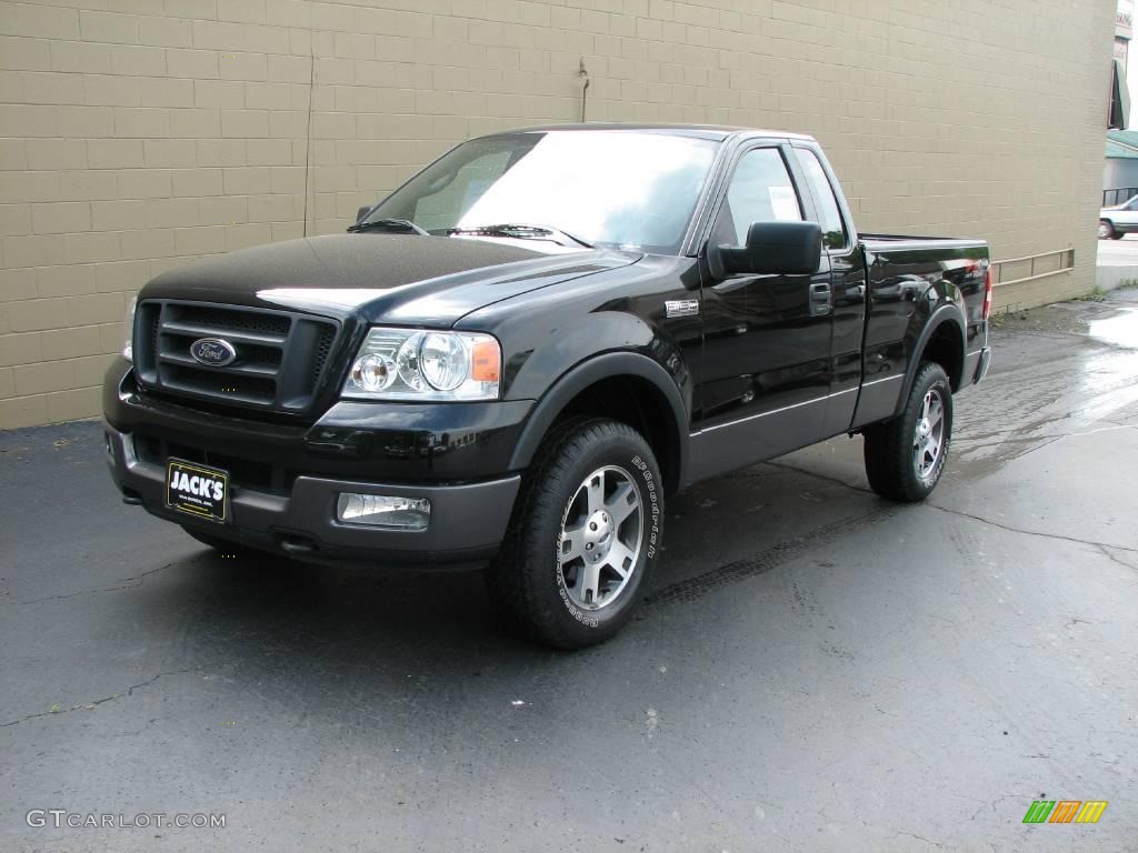 2004 F150 FX4 Regular Cab 4x4 - Black / Black/Medium Flint photo #2