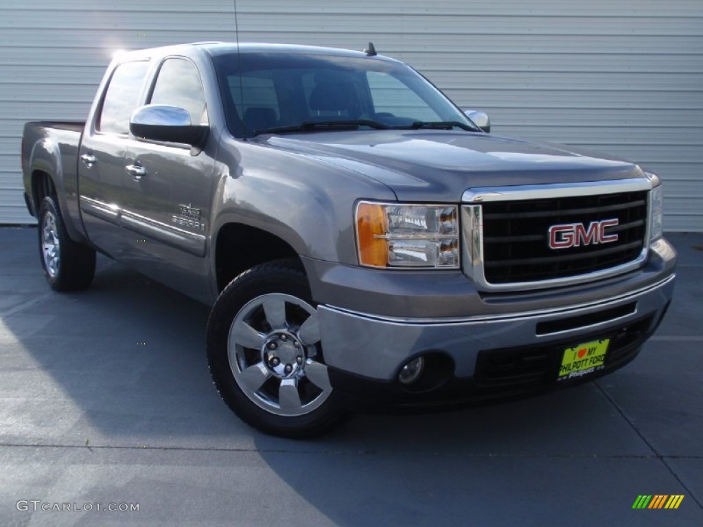 2009 Sierra 1500 SLE Crew Cab - Steel Gray Metallic / Dark Titanium/Light Titanium photo #1