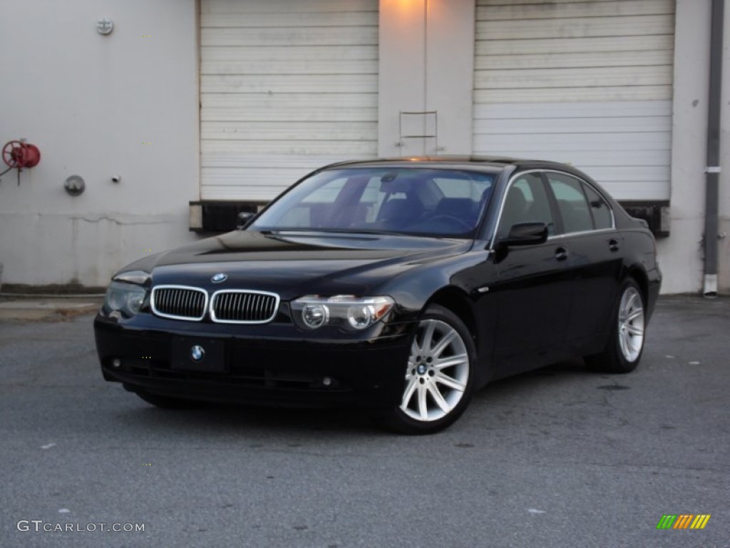 2003 7 Series 745i Sedan - Black Sapphire Metallic / Black/Black photo #2