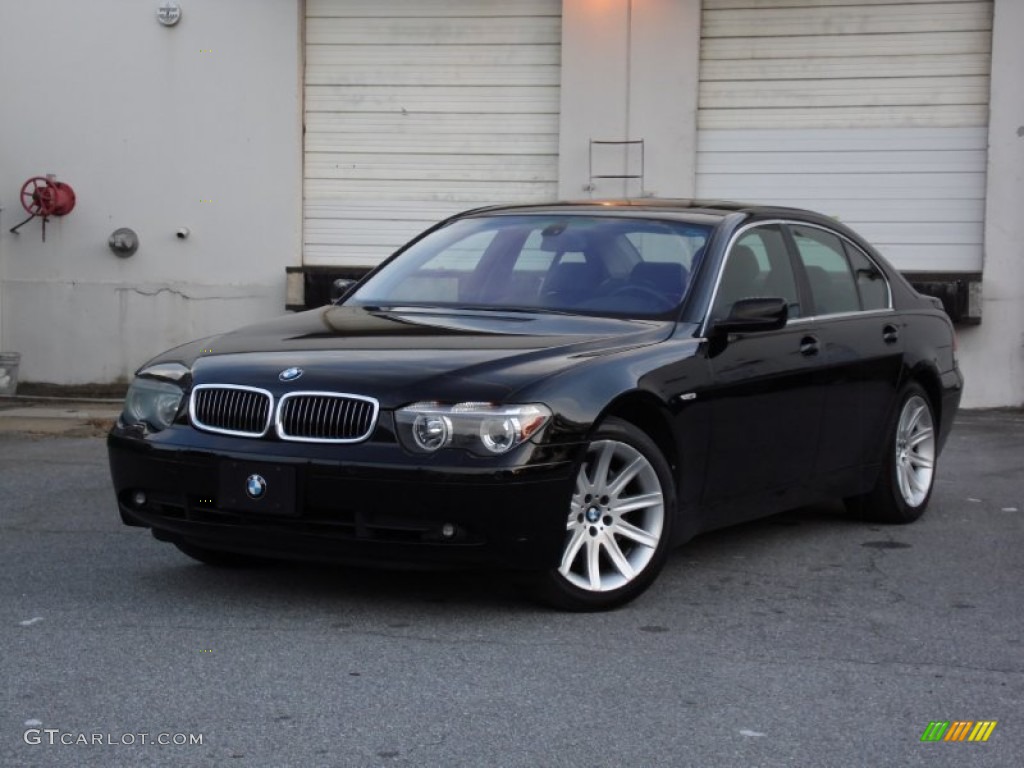 2003 7 Series 745i Sedan - Black Sapphire Metallic / Black/Black photo #3