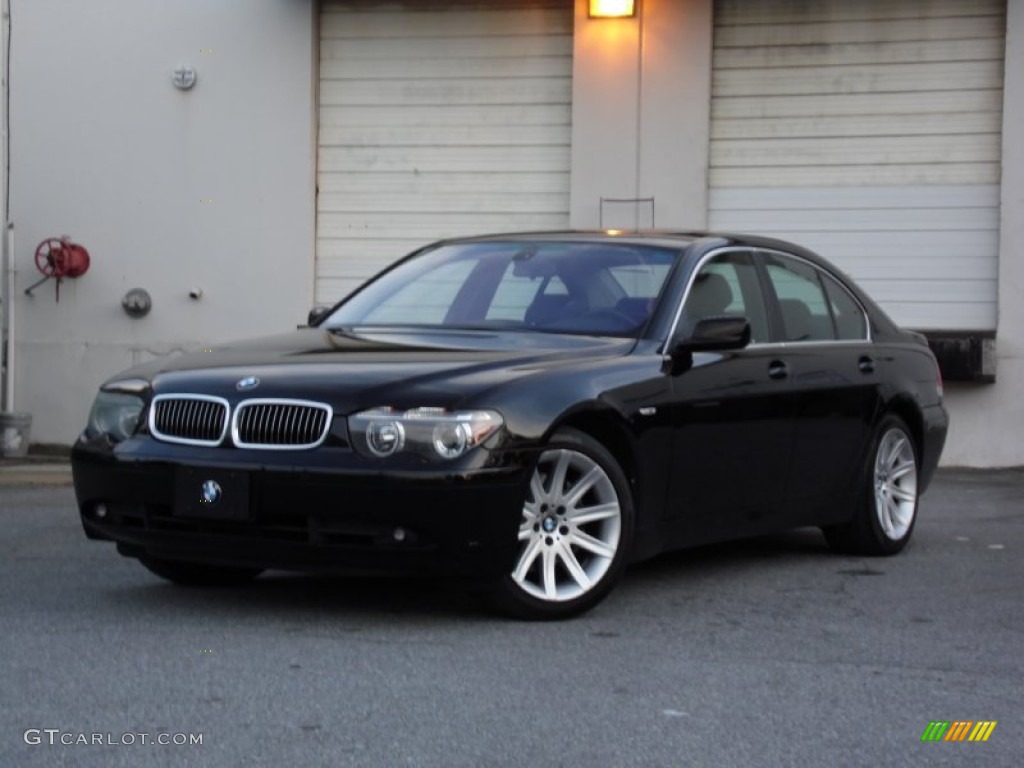 2003 7 Series 745i Sedan - Black Sapphire Metallic / Black/Black photo #4
