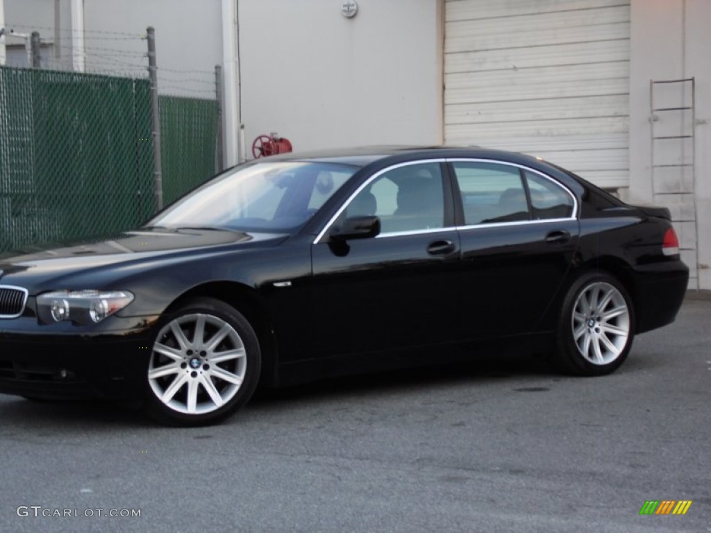 2003 7 Series 745i Sedan - Black Sapphire Metallic / Black/Black photo #6