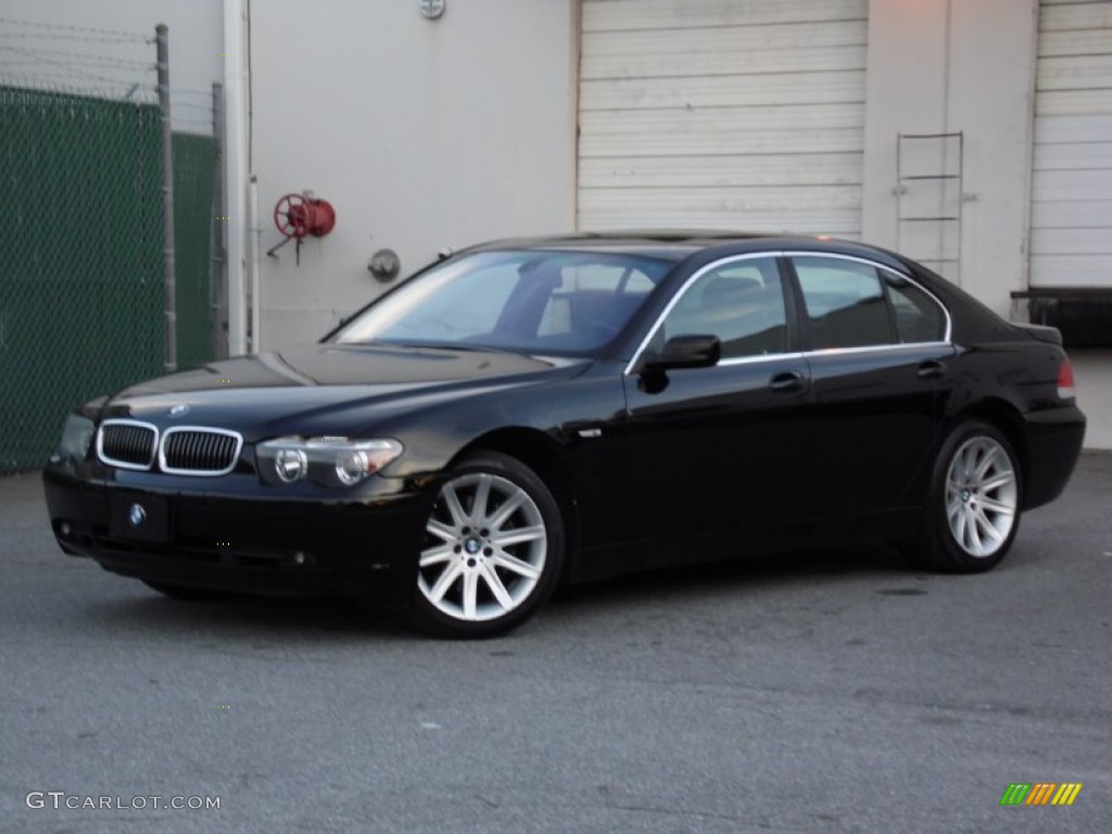 2003 7 Series 745i Sedan - Black Sapphire Metallic / Black/Black photo #7