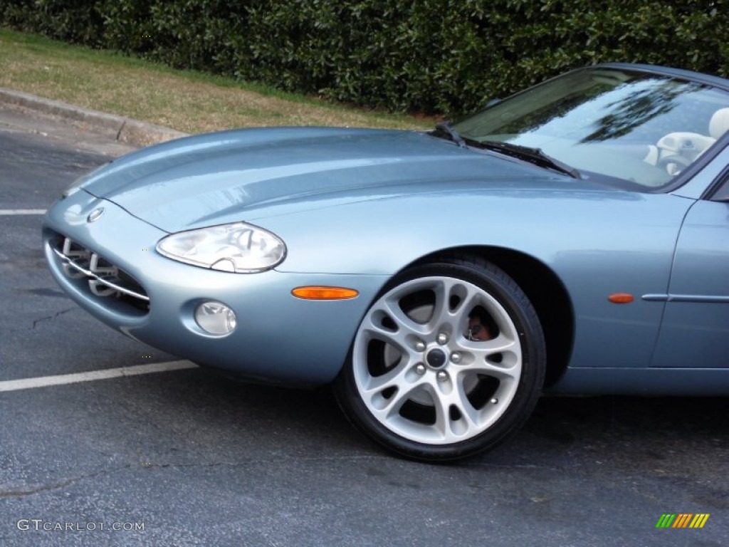 2003 XK XK8 Convertible - Pacific Blue Metallic / Ivory photo #7