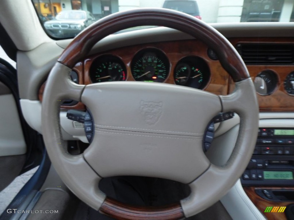 2003 XK XK8 Convertible - Pacific Blue Metallic / Ivory photo #8