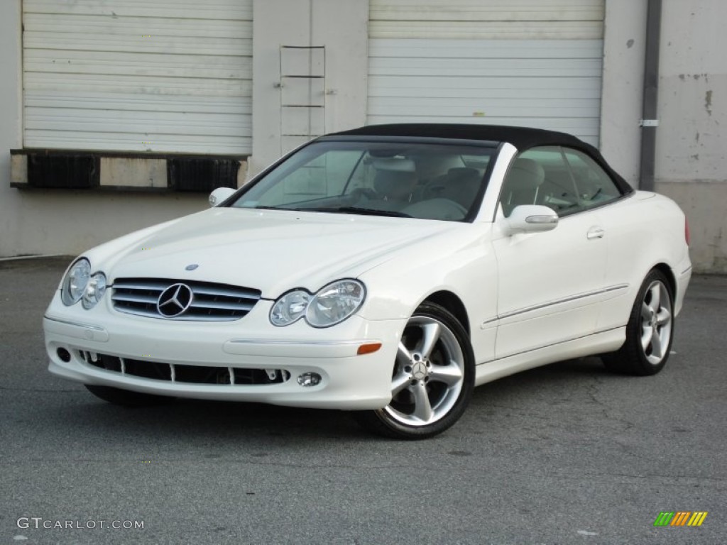 2005 CLK 320 Cabriolet - Alabaster White / Stone photo #2