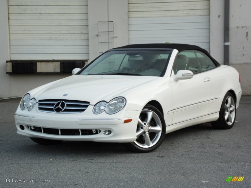 2005 CLK 320 Cabriolet - Alabaster White / Stone photo #3