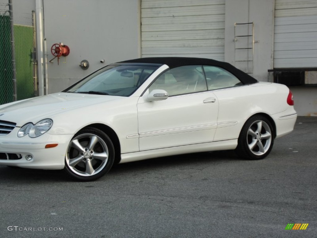 2005 CLK 320 Cabriolet - Alabaster White / Stone photo #4