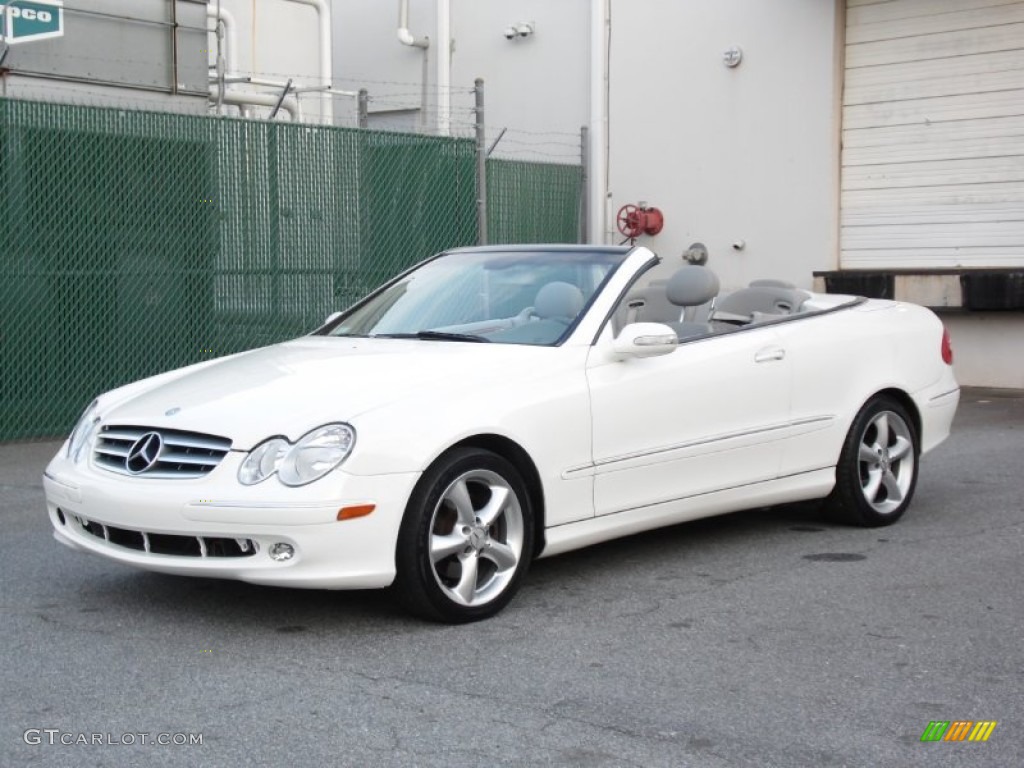 2005 CLK 320 Cabriolet - Alabaster White / Stone photo #48