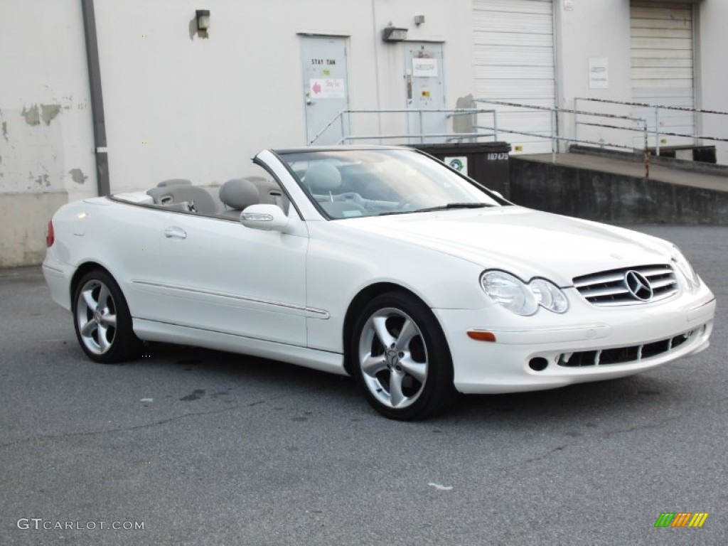 2005 CLK 320 Cabriolet - Alabaster White / Stone photo #49