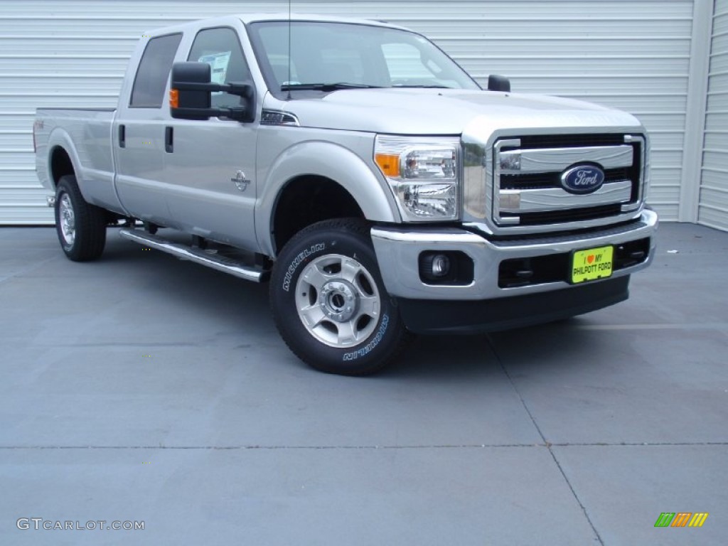 2014 F350 Super Duty XLT Crew Cab 4x4 - Ingot Silver Metallic / Steel photo #2