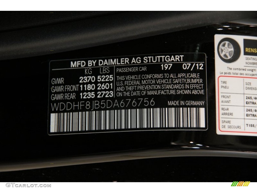 2013 Mercedes-Benz E 350 4Matic Sedan Color Code Photos
