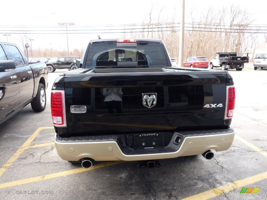 2014 1500 Laramie Longhorn Crew Cab 4x4 - Black / Canyon Brown/Light Frost Beige photo #5