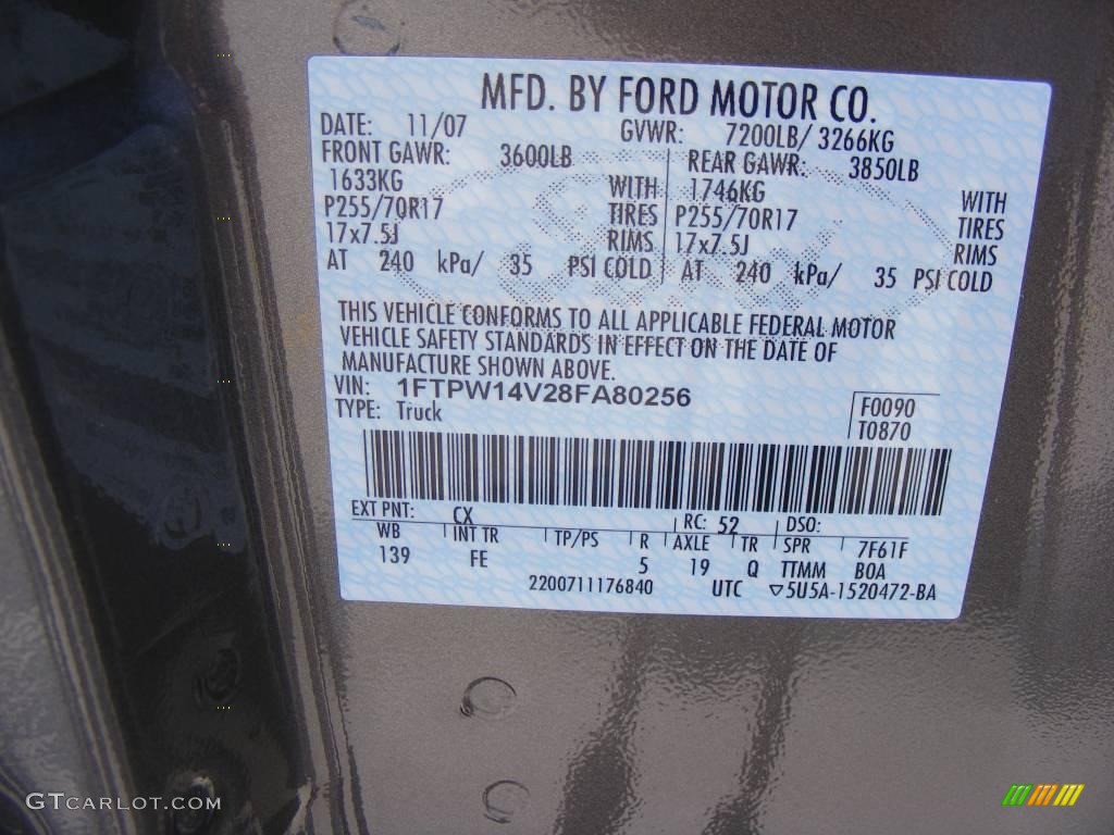 2008 F150 XLT SuperCrew 4x4 - Dark Shadow Grey Metallic / Medium/Dark Flint photo #54