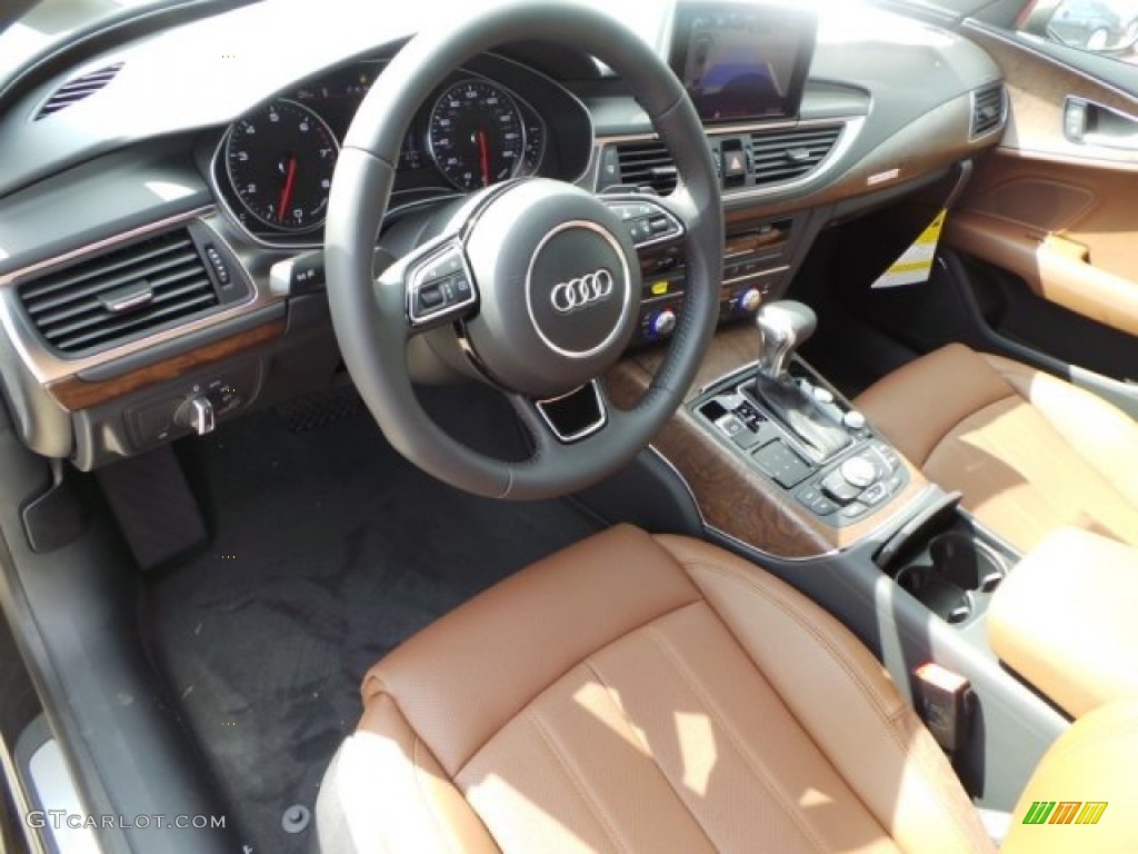 2014 A7 3.0T quattro Prestige - Havanna Black Metallic / Nougat Brown photo #13