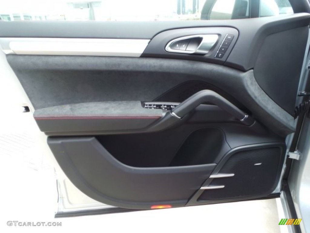 2014 Porsche Cayenne GTS GTS Black Leather/Alcantara w/Carmine Red Door Panel Photo #92182237