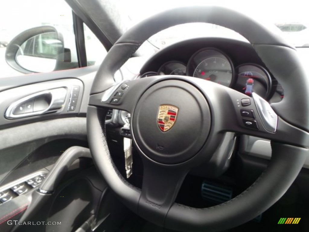2014 Porsche Cayenne GTS GTS Black Leather/Alcantara w/Carmine Red Steering Wheel Photo #92182498