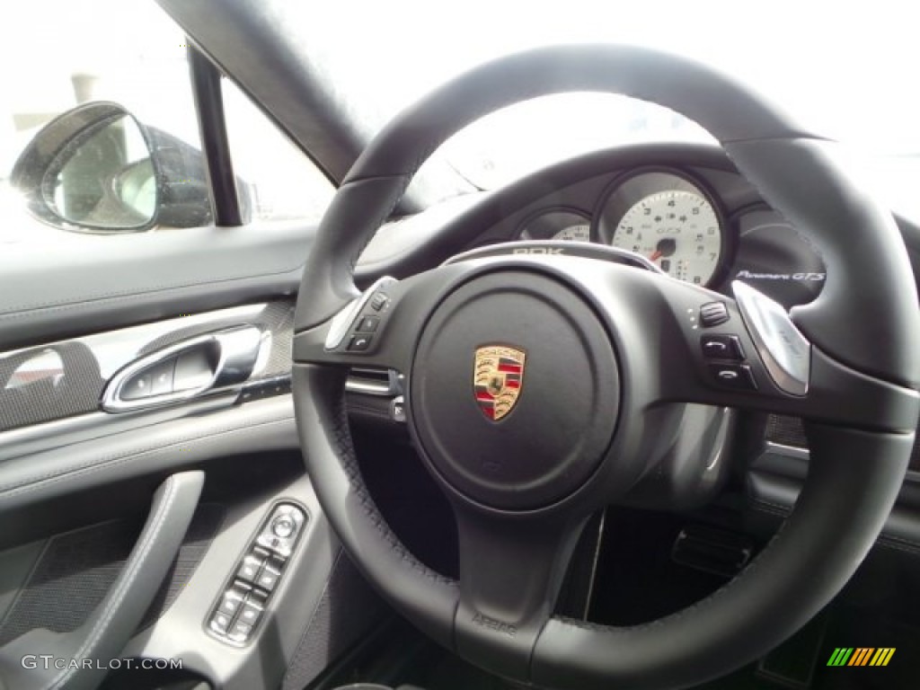 2014 Porsche Panamera GTS Black Steering Wheel Photo #92183035