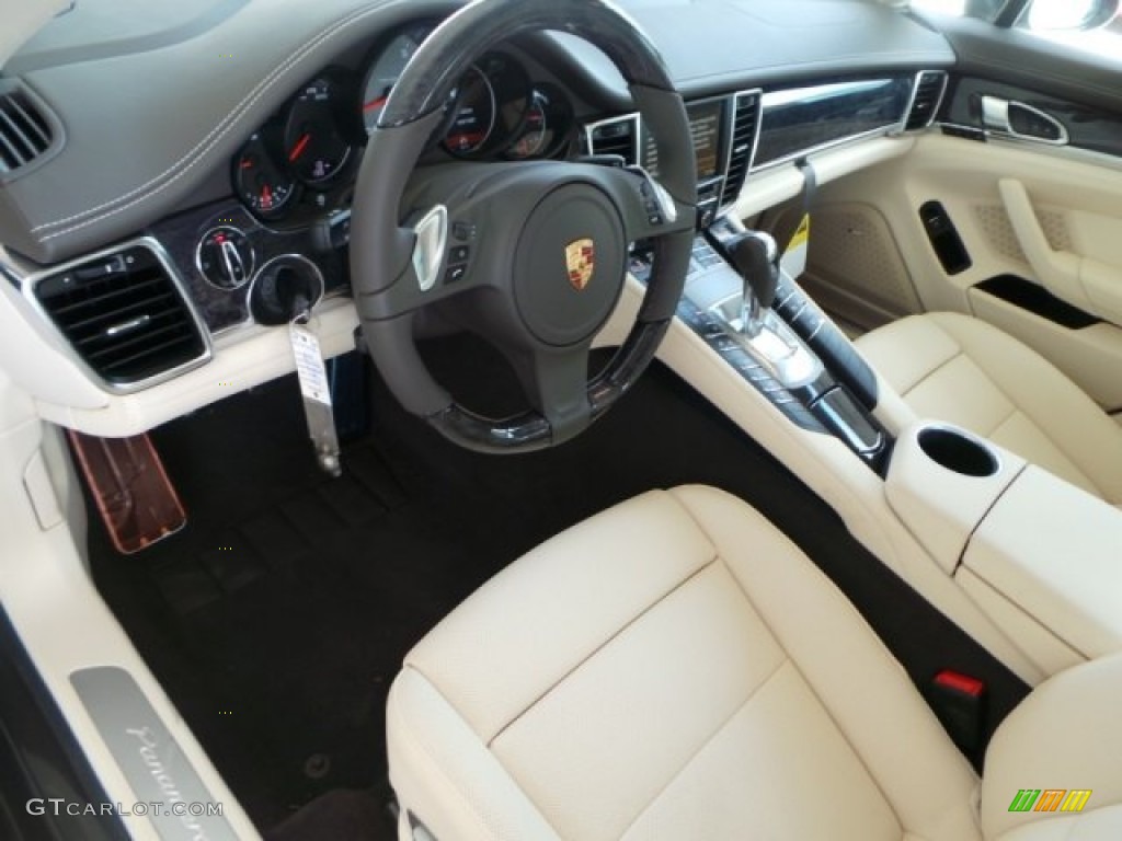 Agate Grey/Cream Interior 2014 Porsche Panamera 4S Photo #92183404