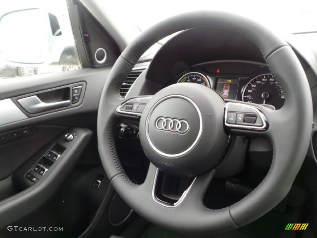 2014 Audi Q5 2.0 TFSI quattro Hybrid Black Steering Wheel Photo #92186338
